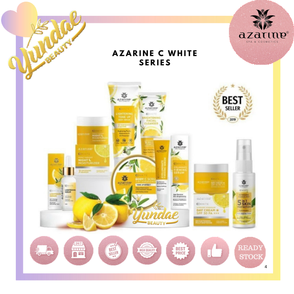 Azarine C White Series & Essence Mist | Paket Wajah Whitening | Anti Flek | Lightening C Serum