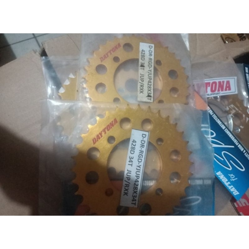 GEAR GIR BLK JIPITER RXK F1ZR DAYTONA DURALUMIN YAMAHA FIZR JUPZ RXKING 428-34T ORIGINAL