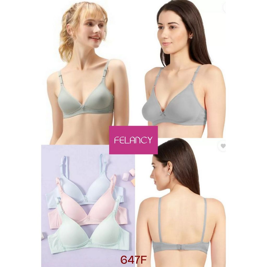 Bra Wanita Full Cup Tanpa Kawat Busa Tipis FELANCY SIZE 32A Cup Kecil Wireless Wirefree Beha Pakaian