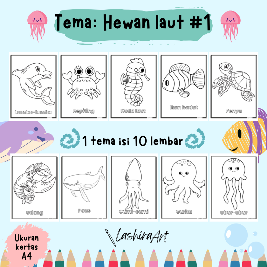 

Gambar mewarnai anak TEMA HEWAN LAUT