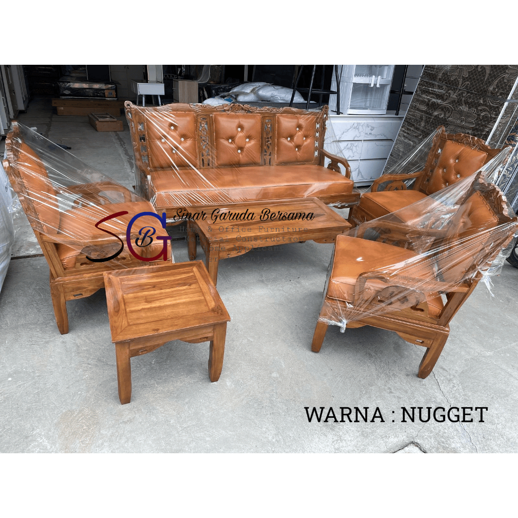 SOFA TAMU JATI ANGGUR HONGKONG 2 VARIASI WARNA DUDUKAN 3111 / SOFA JATI HARGA TERJANGKAU