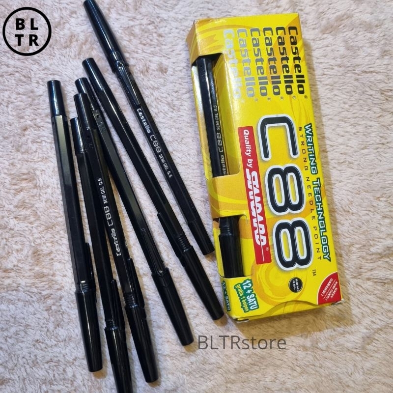 

PAK//BOLPOIN STANDART CASTELLO (C88)/PEN CASTELLO 0.5MM/SEMI GEL/BOPOIN CASTTELLO HITAM/NEW ORIGINAL