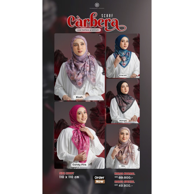 CARBERA SCARF BY nadheera luxury✅Hijab Voal belleza premium✅jilbab motif✅jilbab premium✅Hijab Segiem