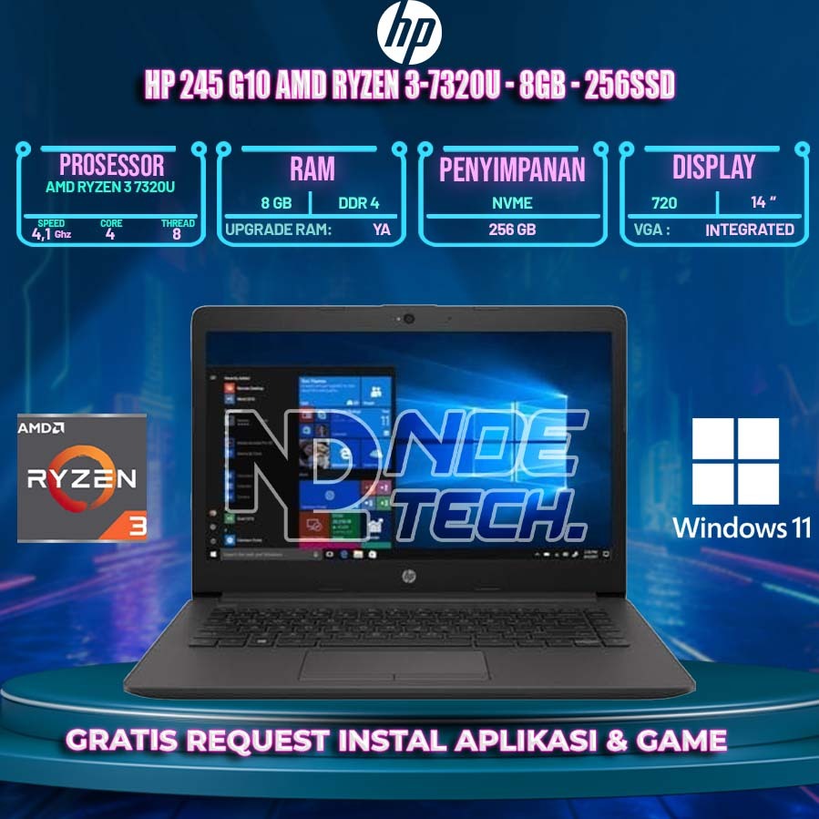 HP 245 G10 AMD Ryzen 3-7320U