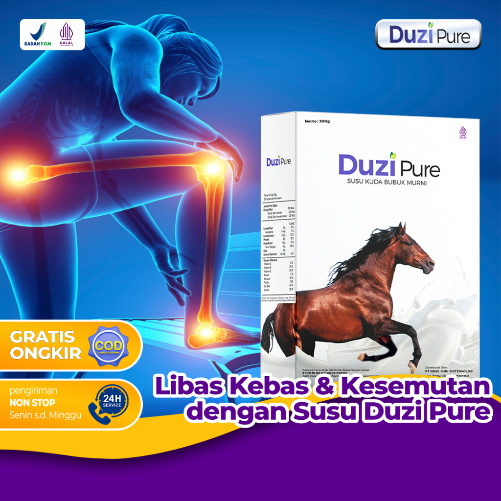 

Dusi Pure - Susu Kuda Lombok Bubuk 200 Gram BPOM Aman Di Komsumsi