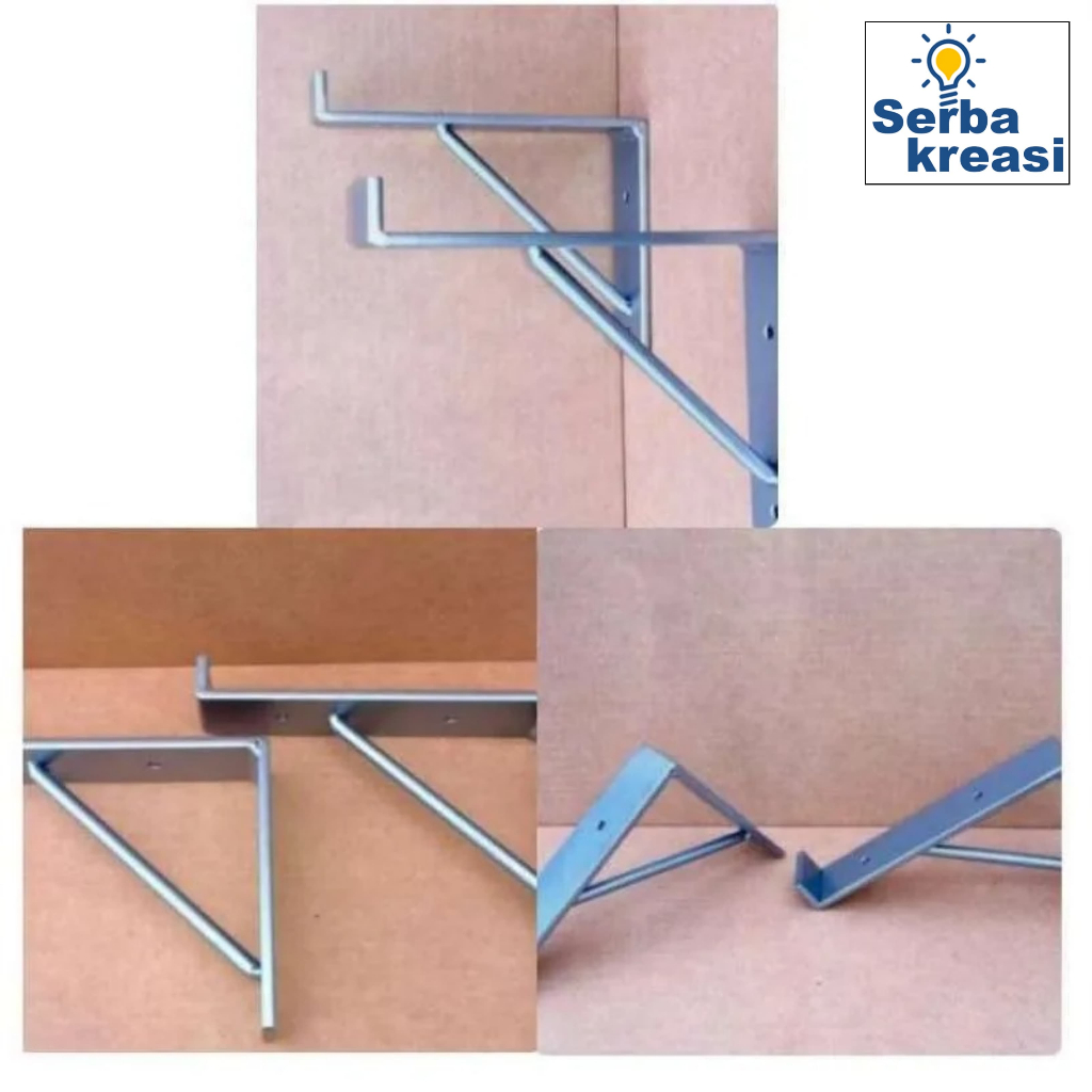 Rak besi siku ambalan papan variasi 15-50cm