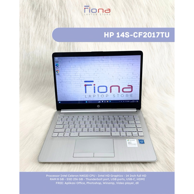 Laptop HP 14S-CF2017TU Intel Celeron N4 Ram 8Gb Ssd 256Gb