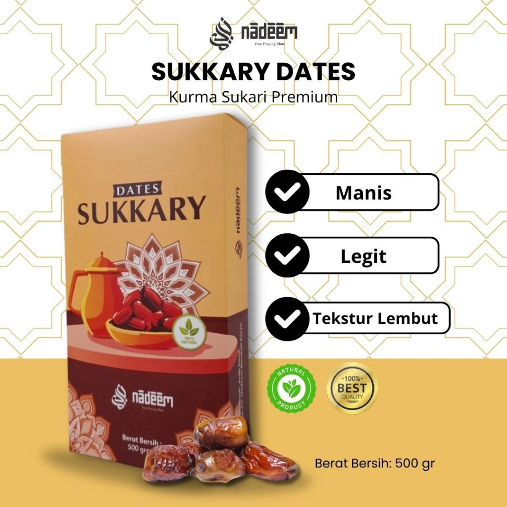 

- Kurma Sukari 500 Gr Sukkary Dates Premium Original Oleh Oleh Haji Umroh