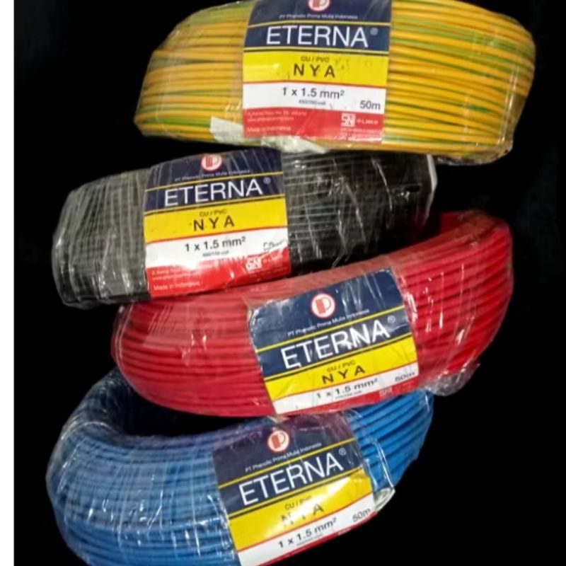 KABEL NYA1X1.5X50 METER ETERNA,KABEL TUNGGAL ETERNA