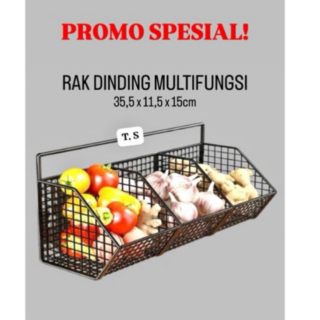PROMO Rak dinding penyimpanan bumbu 3 sekat/ rak bumbu dinding/rak dinding multifungsi/rak dinding k