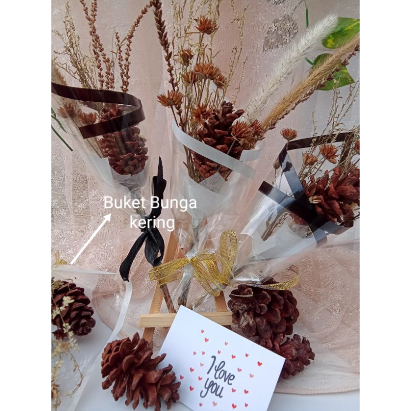 Buket kecil Bunga kering artificial