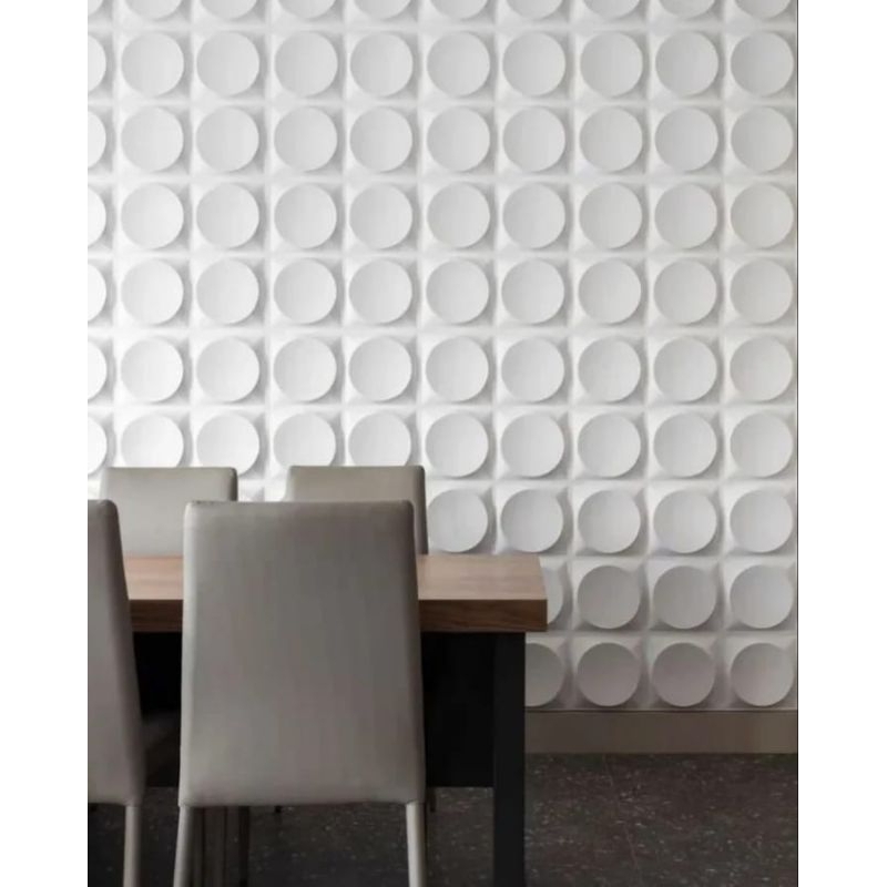 wall panel 3D beton motif bulat wall dinding beton