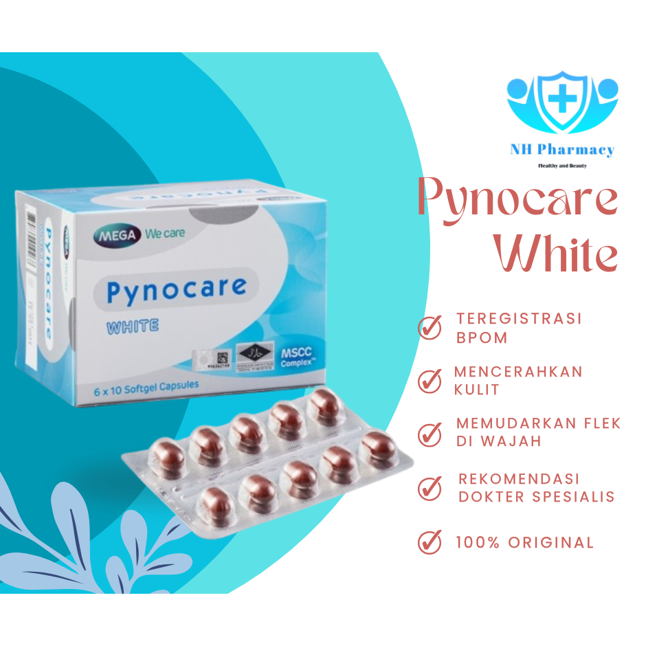 Pynocare White 30 tab (1 box) - Mencerahkan dan memudarkan flek -  Original Product