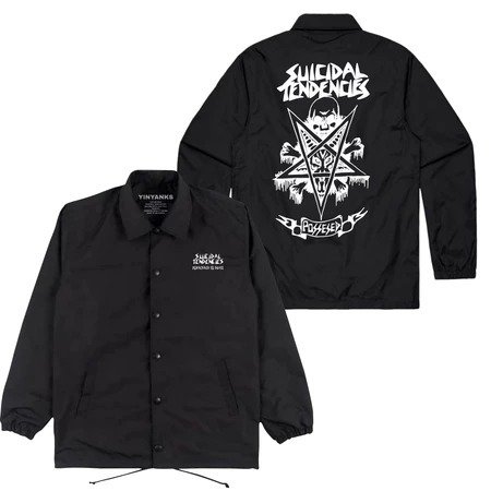 zuro clothing Jacke Coach  suicidal tendencies possosed Jacket Unisex warna Hitam pria dan wanita