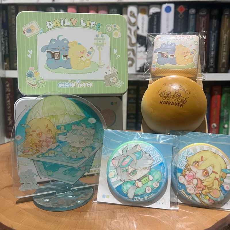 Haikaveh Alhaitham x Kaveh CP Genshin Impact Fanmerch by taopao da mowang & Iron Chibi Tin Box Postc