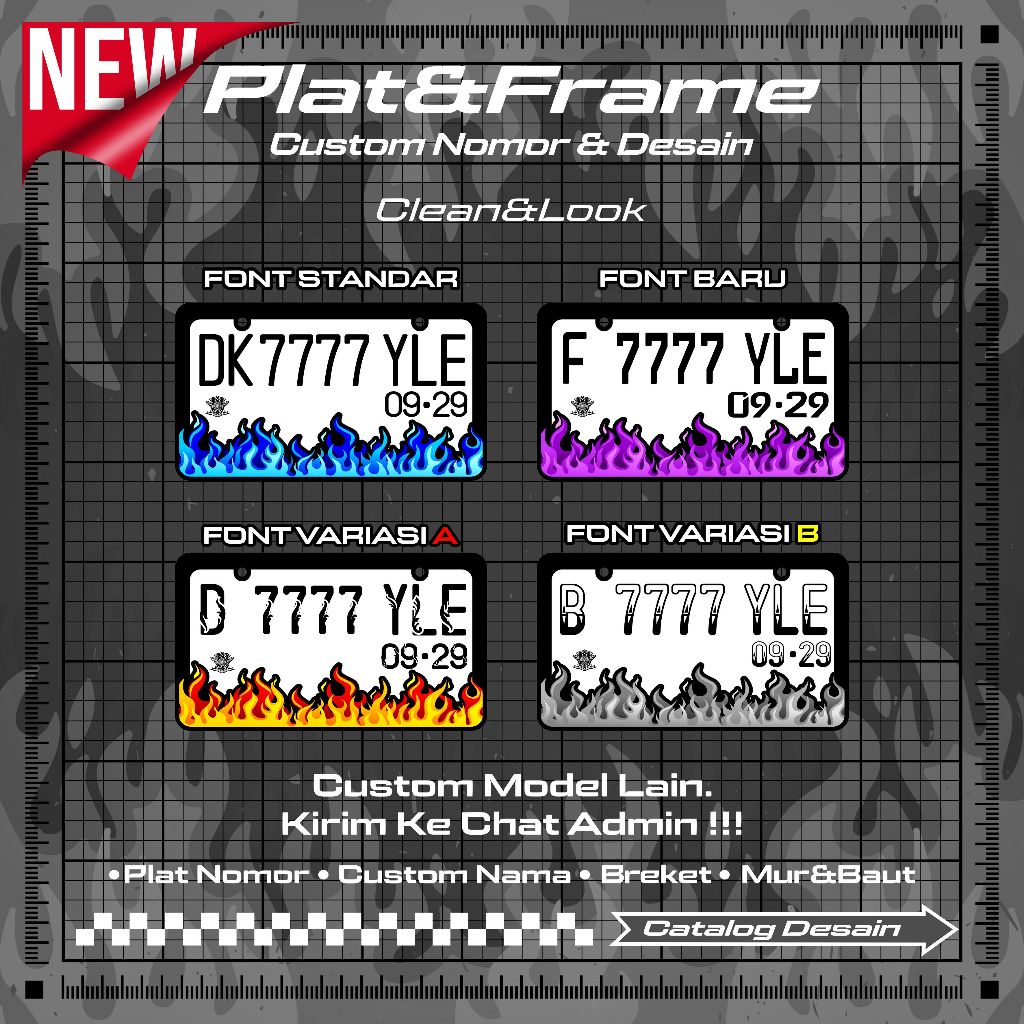 Plat Nomor Motor Custom Jdm Plat Nomor Motor Akrilik Custom Desain Api