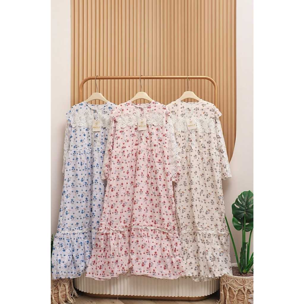 ASIH Lily Dress Fashion Muslim Motif Bordir Bunga