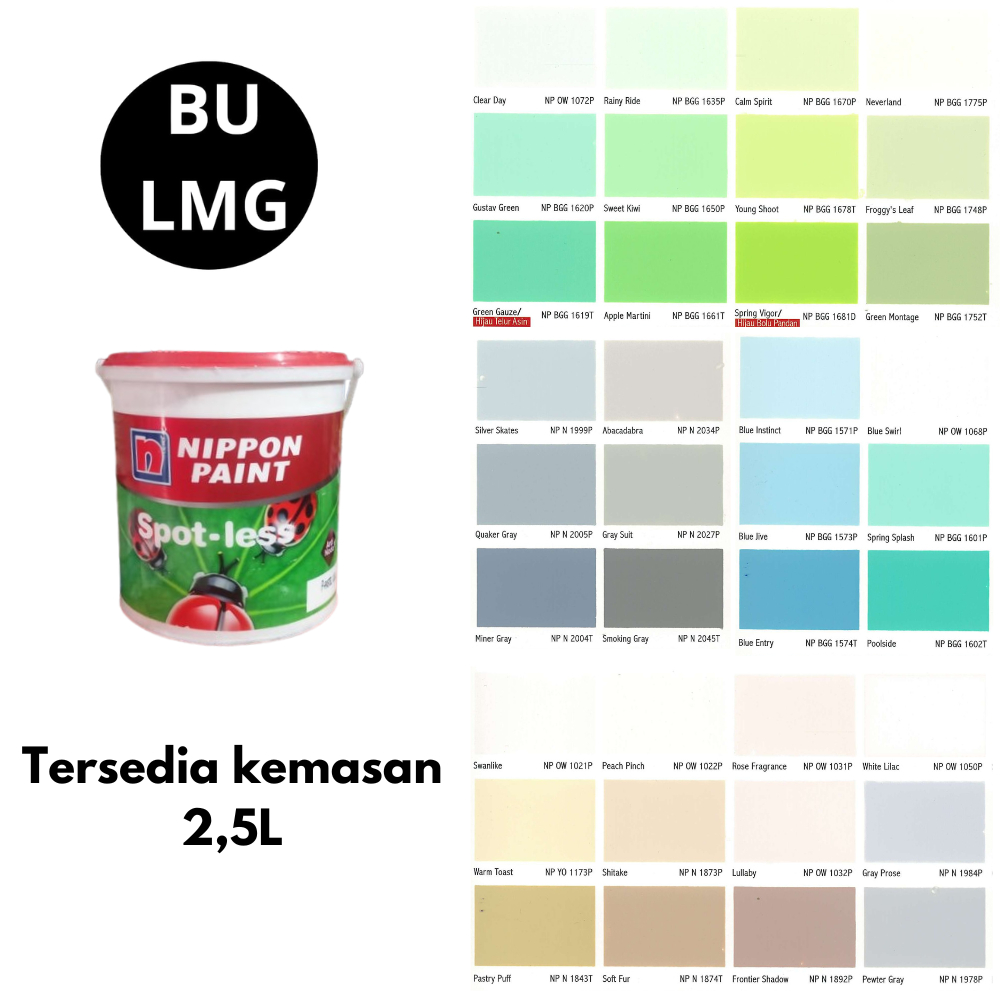 Spotless Nippon Paint || Cat Nippon Paint Interior [Spotless Interior 2,5L et 2]