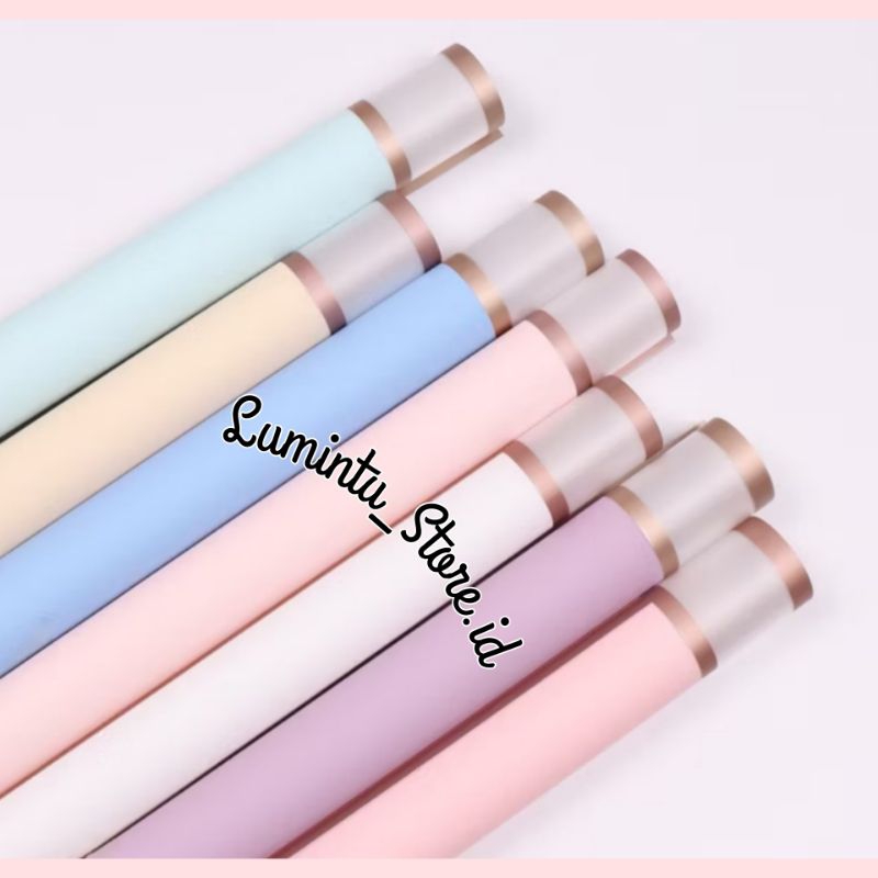 

Flower Paper Gold Frame Edge Cellophane Double List Kertas Buket