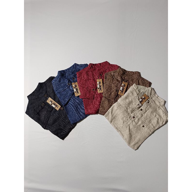 Baju Koko Kurta Anak Laki-Laki Lengan 3/4 Berbahan Linen Brush Premium