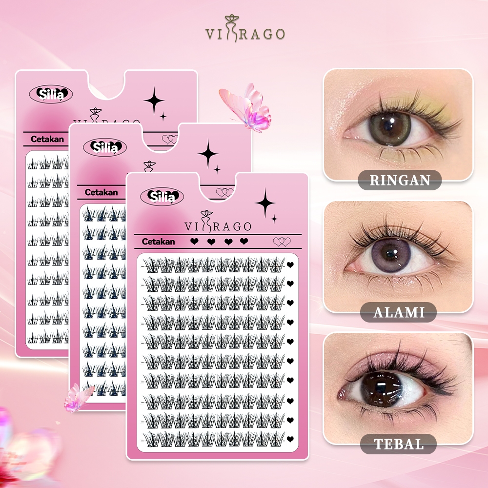 VIRAGO Bulu Mata Eyelashes Natural / Bulu Mata 3D Viral / Bulu Mata Palsu /  Bulu Mata Mega Bulu Mat