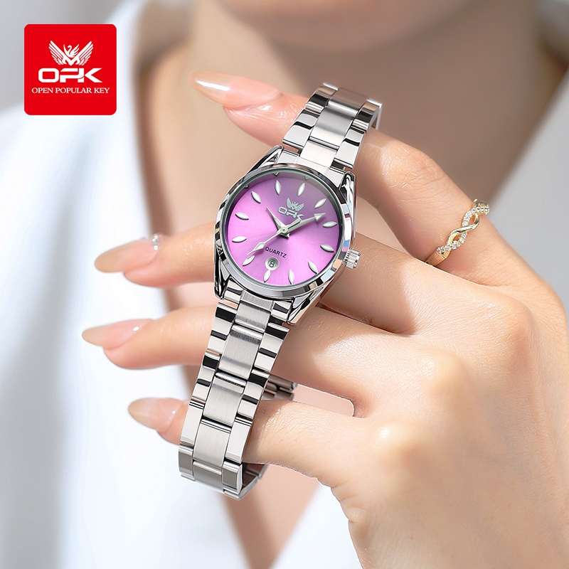 OPK Jam Tangan Wanita Anti Air Original Luminous Stainless Steel Fashion Women Watch Model 6038