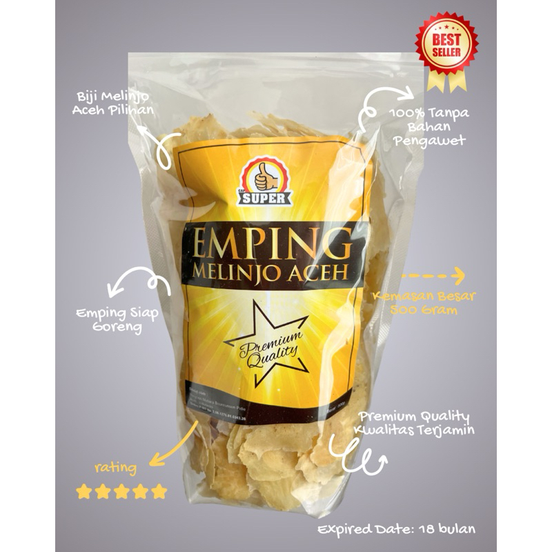 

500 Gram Emping Aceh Mentah | Emping Super | Emping Melinjo Mentah