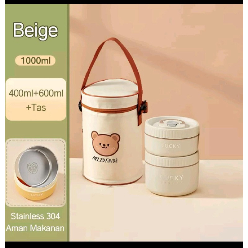 Preloved Lunch Box Stainless / Lunch Kotak Tahan Panas Box Stainless