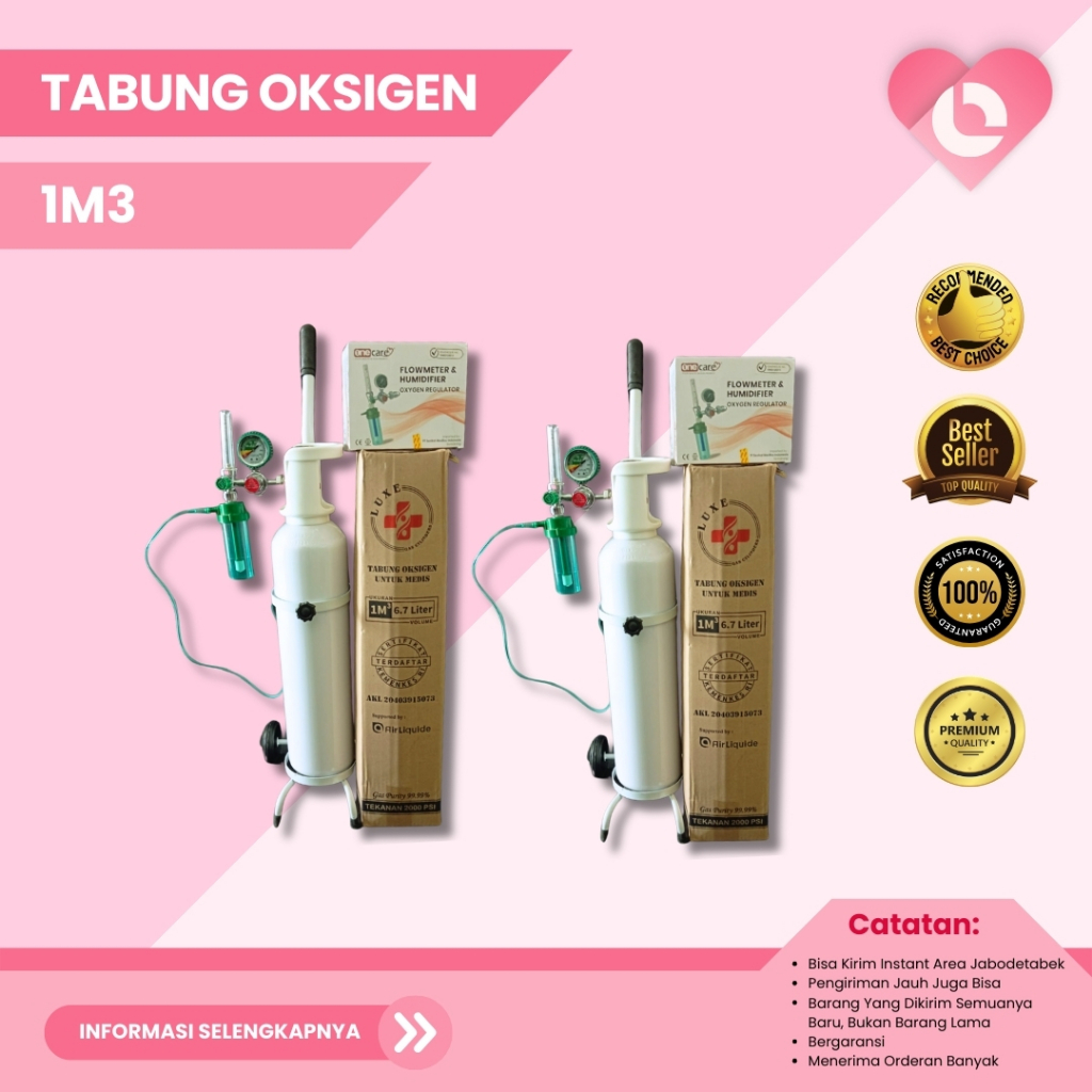 Perlengkapan Medis Tabung Oksigen Lengkap Baru Siap Pakai By Lifecare Medika
