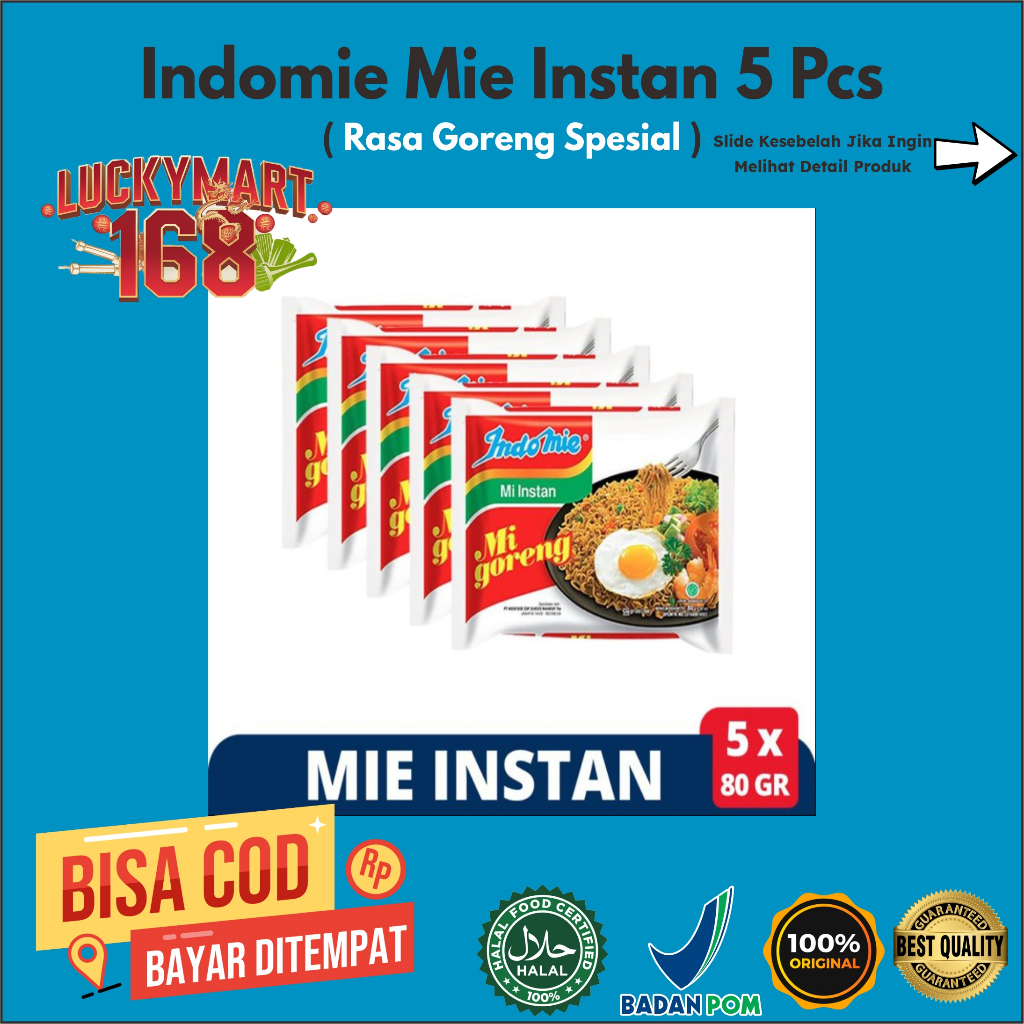 

INDOMIE Mi Instan Goreng Jumbo Spesial 5 Pcs x 129Gr