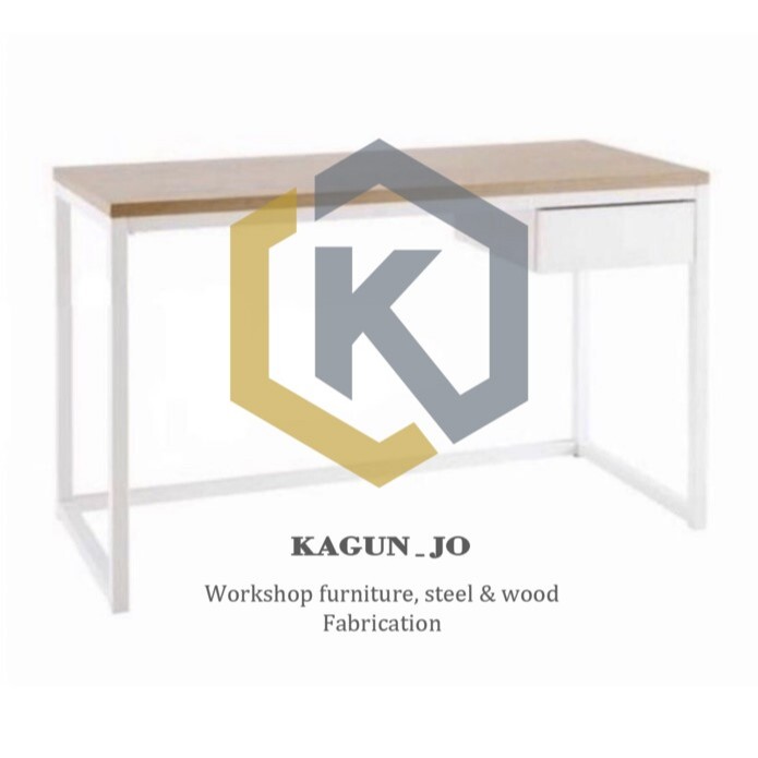 Meja Kerja Minimalis Kaki Besi Meja minimalis Meja ruangan