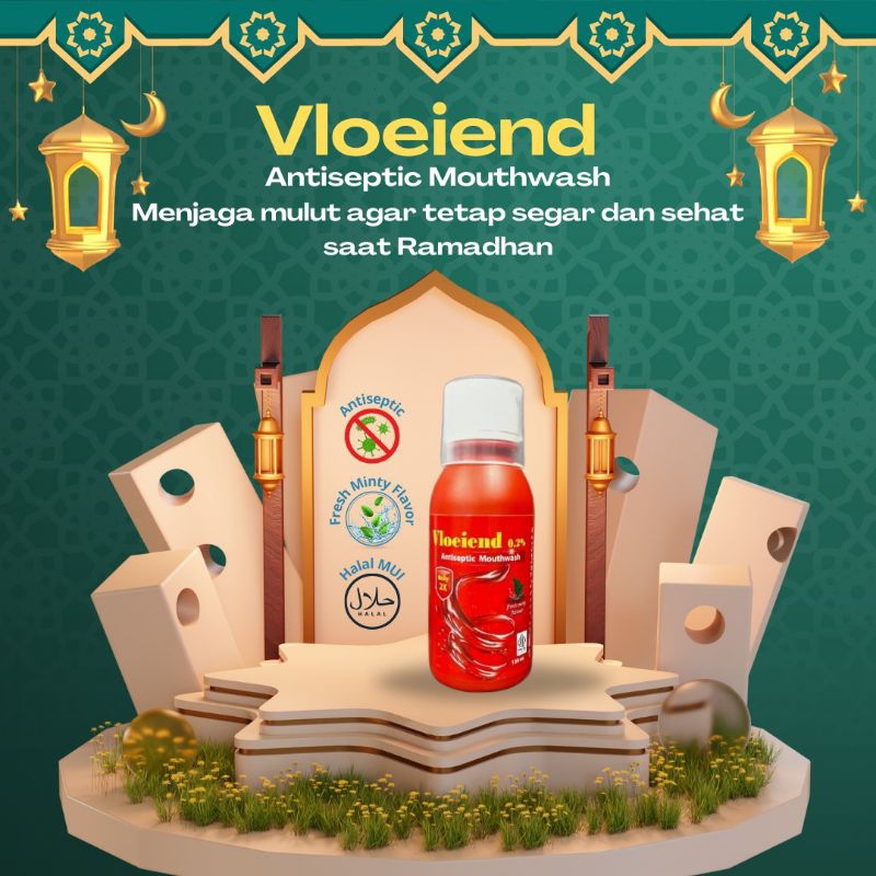 Obat Kumur Halal Vloeiend Antiseptic Mouthwash 0,2% Chlorhexidine Gluconate 150 mL