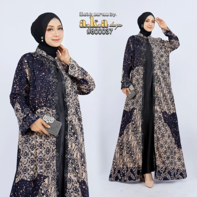 stelan gamis wanita motif batik full payet bahan viscose semi sutra /gamis  motif batik full payet