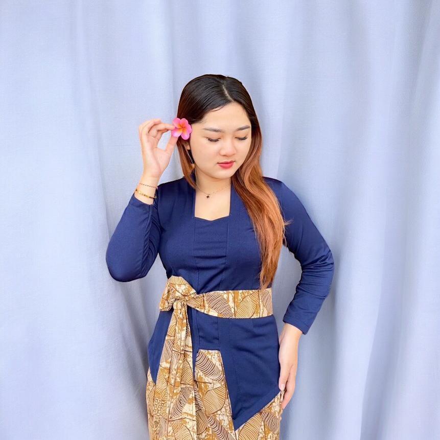 Atasan Kaos Kebaya Polos Strait Lengan Panjang Wanita Muslim Berhijab Friendly Kebaya Bali Jadi Atas