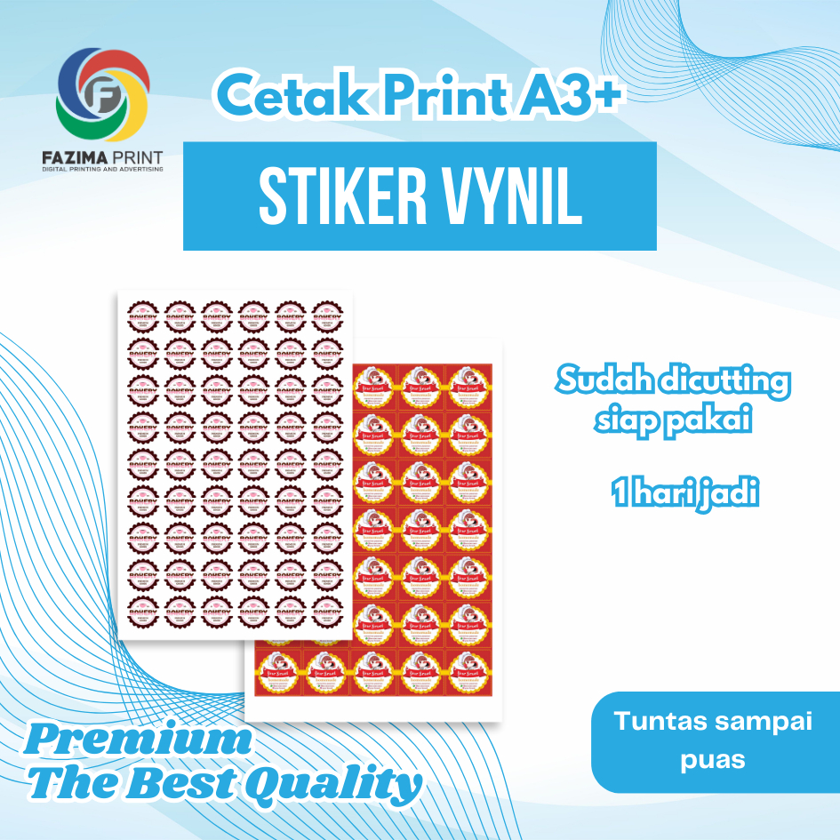 

Print Sticker Label Vinyl A3+ Print & Cut - Cetak Stiker Vinyl Custom Murah