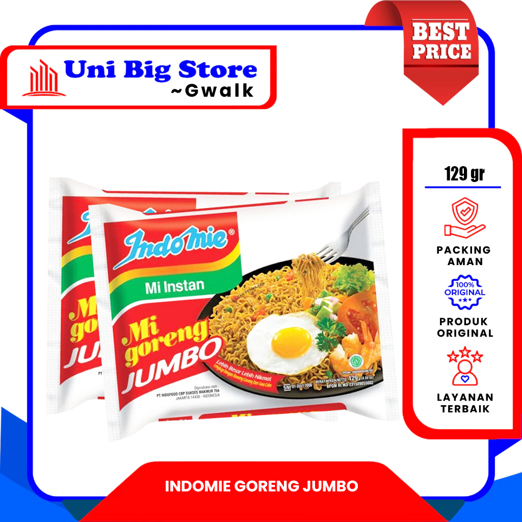 

INDOMIE MI INSTAN GORENG JUMBO - 129 gr