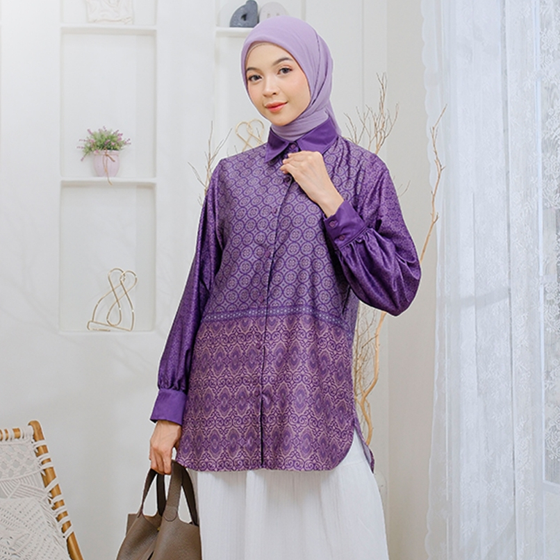 ZAZI - TANISHA - Kemeja Wanita Modest Printing Ready to Wear
