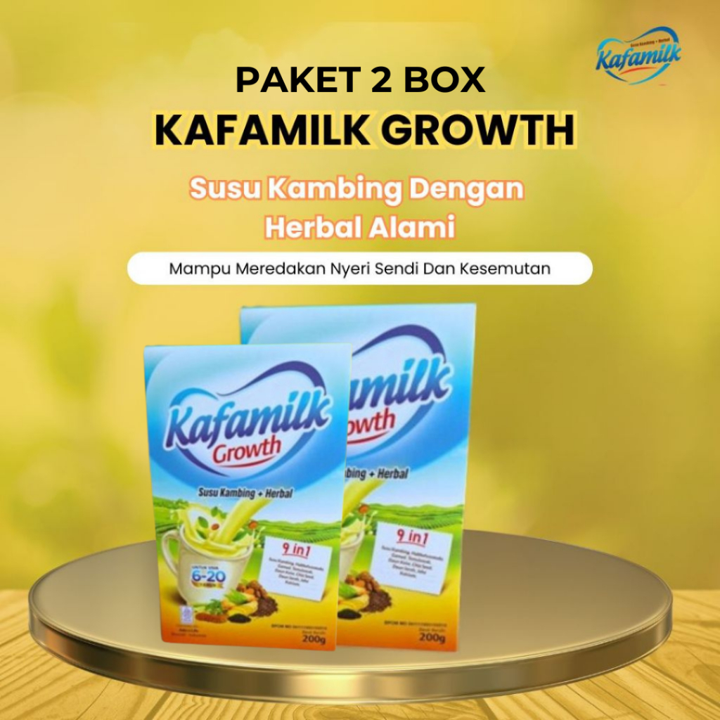 

KAFAMILK Growth Paket 2 Box Susu Kambing Herbal 9 in 1 - 1 box @250g