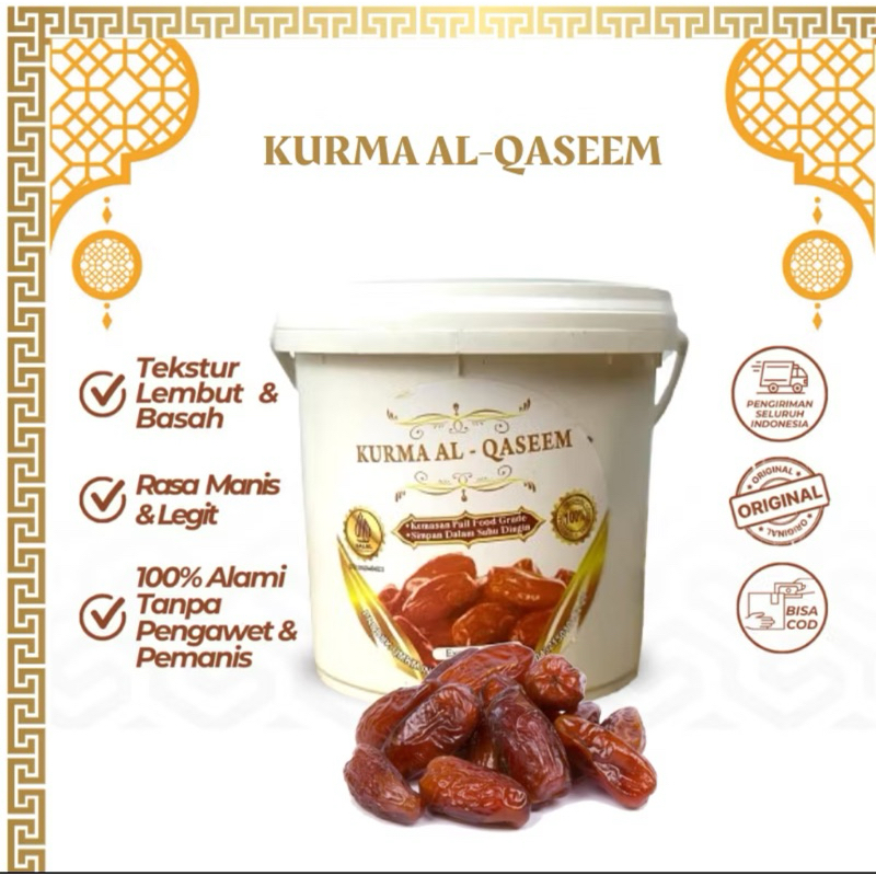 

Kurma Al Qaseem 500gr/ Kurma Enak/ Kurma Tekstur Lembur/ Kurma Asli