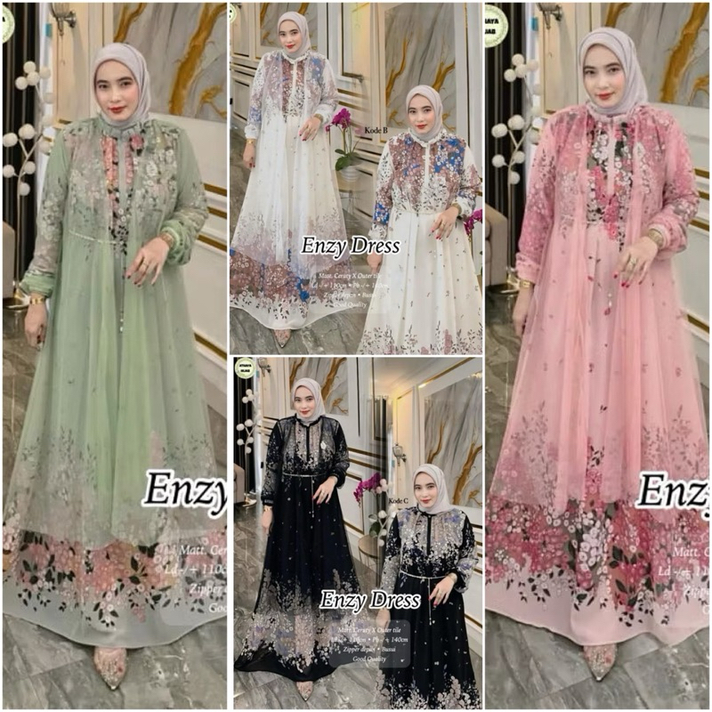 TATAOS BANGKOK ENZY SET DRESS GAMIS TUTU BUNGA CERUTY FURING OUTER TILE FREE BELT