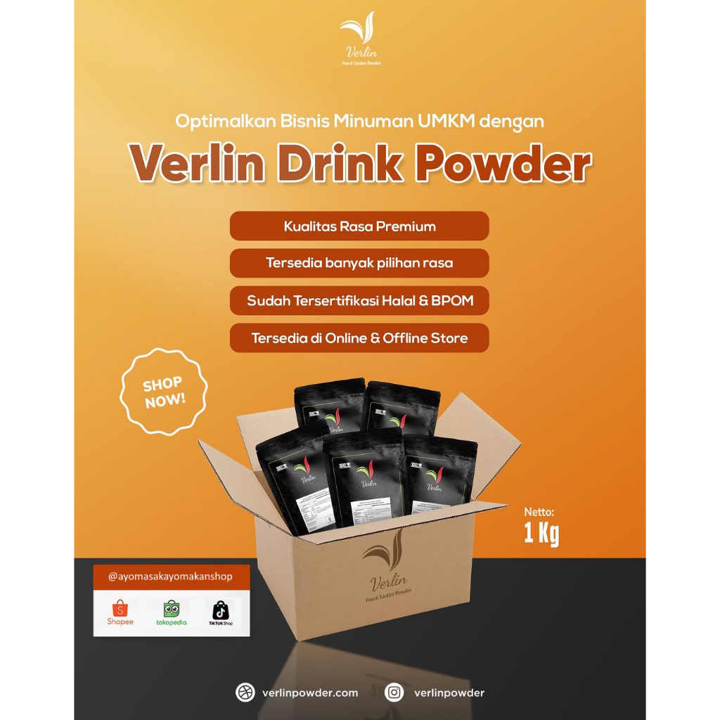 

Verlin Powder Drink 1 KG / 500 GR / 250 GR BUBUK MINUMAN MURAH ANEKA RASA