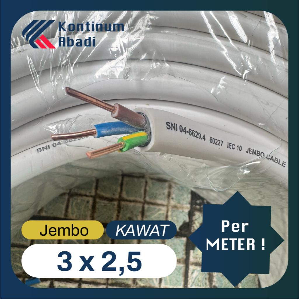 KABEL LISTRIK JEMBO NYM 3 x 2.5 mm 3 x 2,5 mm 3x2,5 | per METER