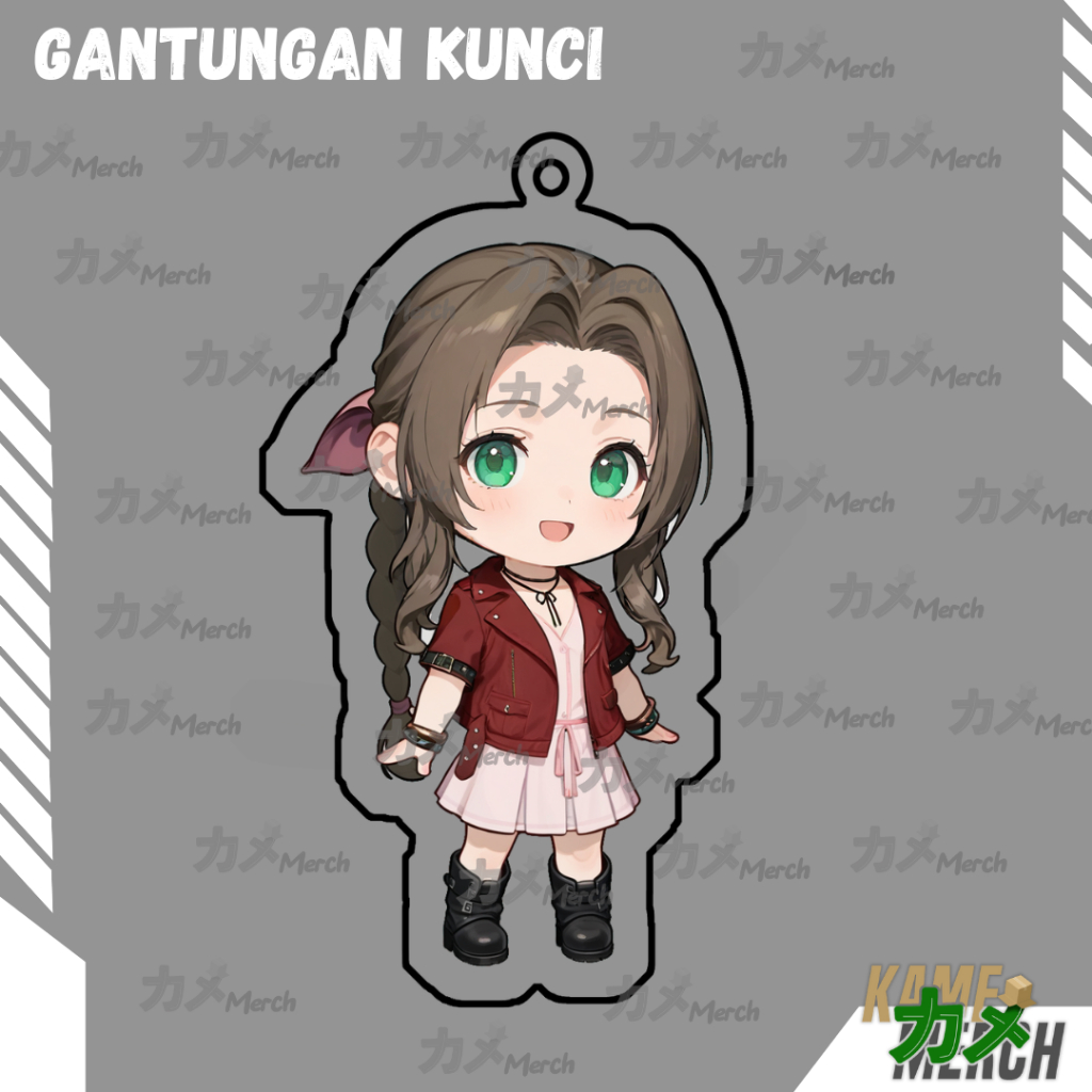 KeyChain / Gantungan Kunci / Ganci Game Anime waifu Final Fantasy VII  Aerith Gainsborough / Aeris