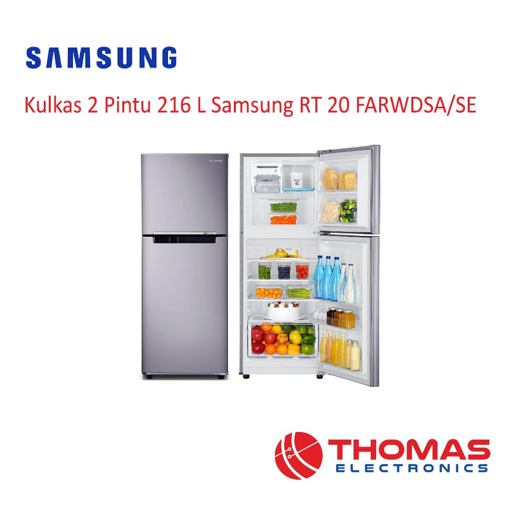 Kulkas 2 Pintu 216 Liter Samsung RT20FARWDSA/SE RT 20FARWDSA RT20 FARWDSA Digital Inverter Garansi R