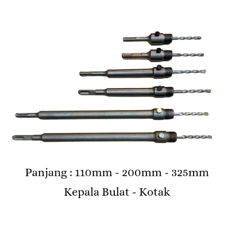 Stang Penyambung / AS Batang Konektor Hole Saw TCT Tembok / Pelubang Tembok Kualitas TCT Kera Sakti 
