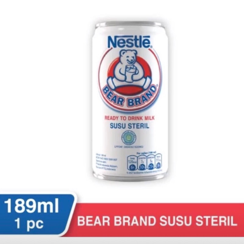 

BEAR BRAND MILK MINUMAN SIAP MINUM 189ml