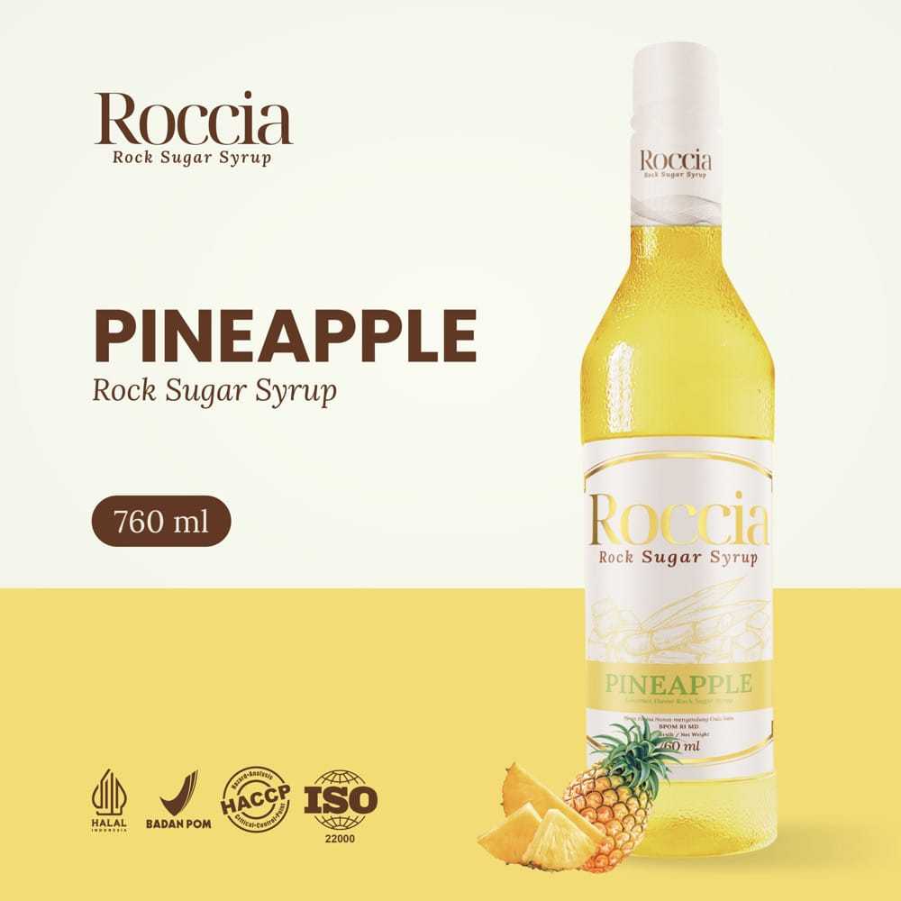 

Roccia Rock Sugar Syrup Pineapple - Syrup Gula Batu Rasa Nanas 760ml