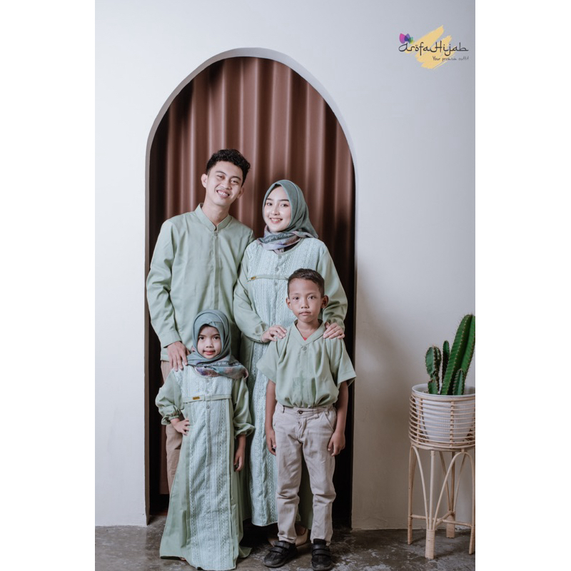 Sarimbit Couple Seragam Family Set Kekinian Warna Sage Green