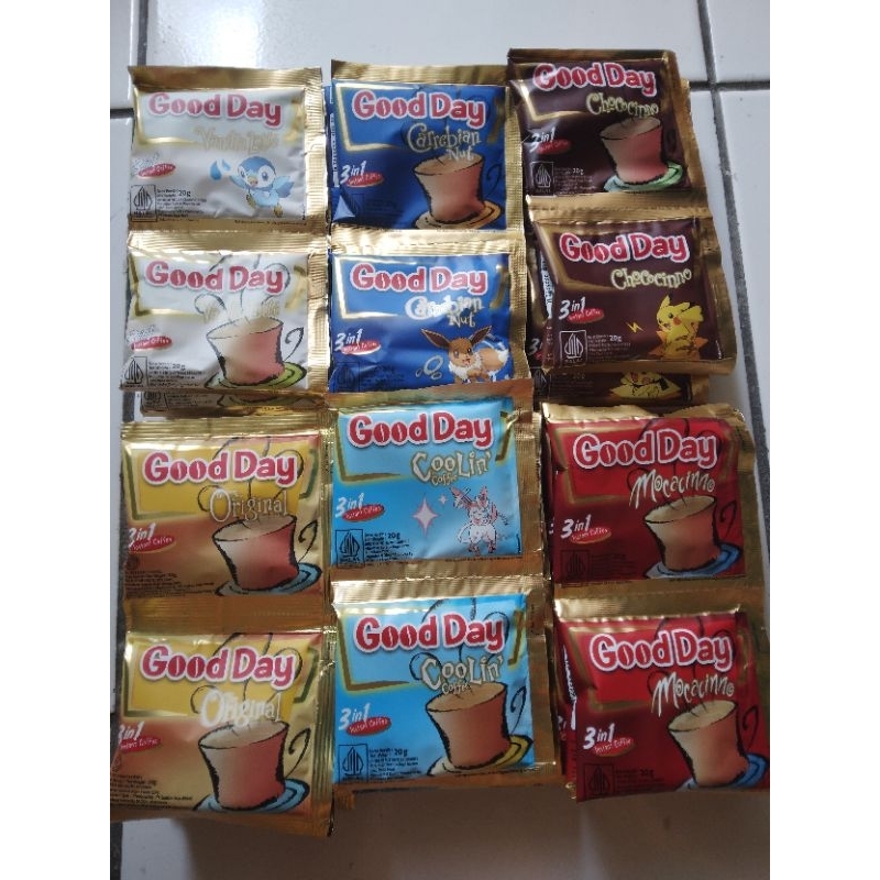 

Good Day Coffee All Varian 3in1 Kemasan 1 Renceng isi 10 Sachet