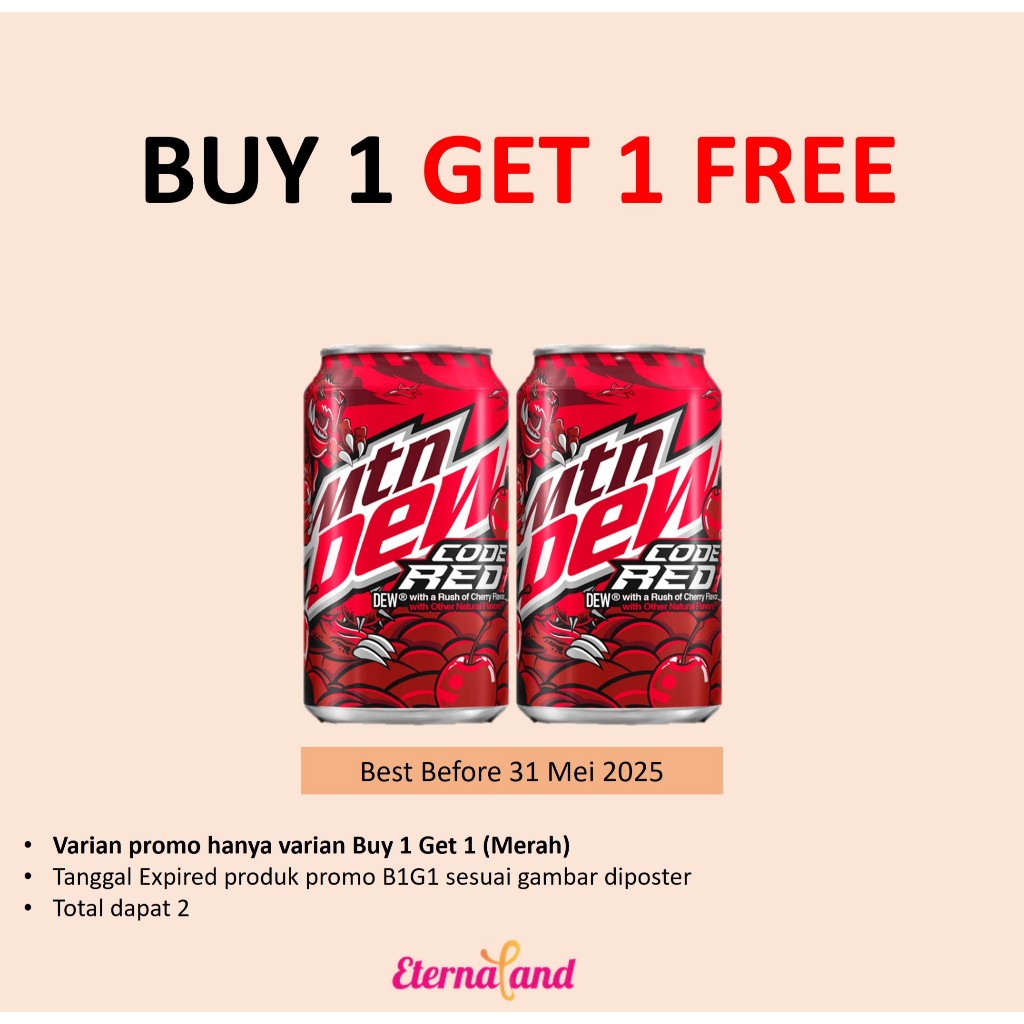 

Mountain Dew soft drink can - minuman soda impor mtn dew